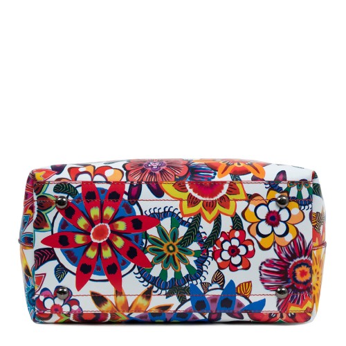 Geanta piele imprimeu floral multicolor GF1662