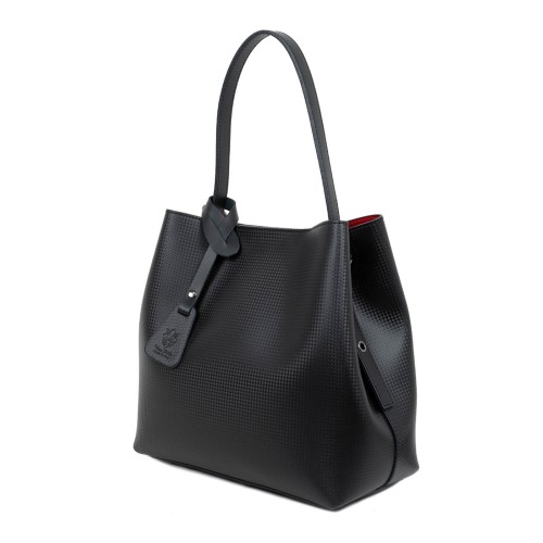 Geanta piele imprimeu negru GF1680