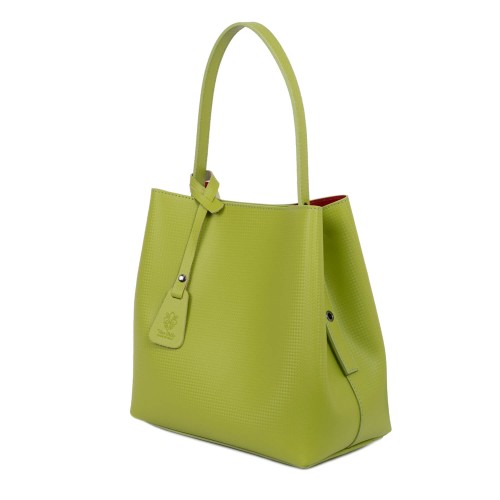 Geanta piele imprimeu verde fistic GF1861