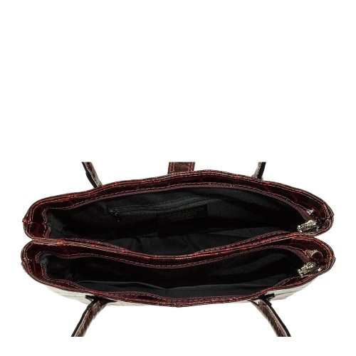 Geanta piele lacuita grena GF384
