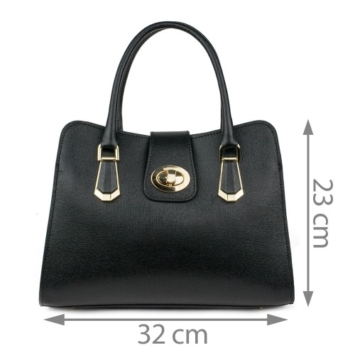 Geanta piele naturala neagra GF892