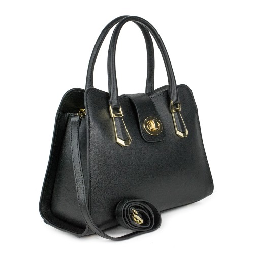 Geanta piele naturala neagra GF892