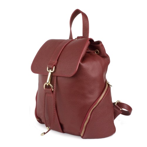 Rucsac piele naturala rosu inchis GF896