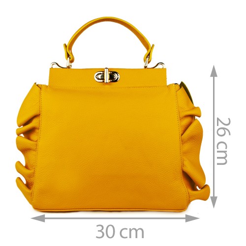 Geanta piele naturala galbena GF907