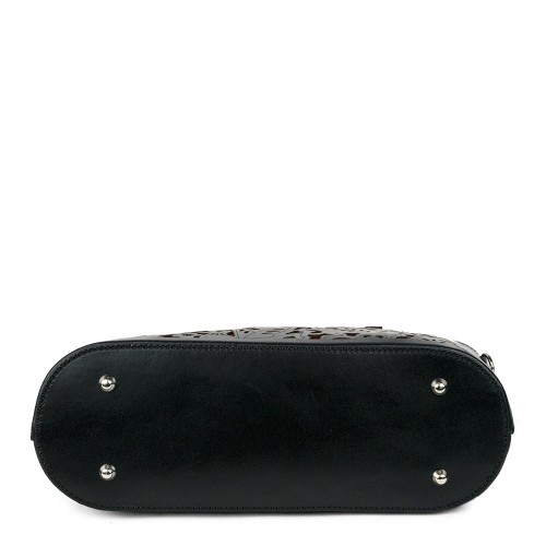 Geanta piele neagra imprimeu GF915