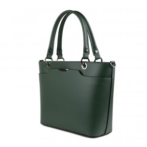 Geanta piele verde inchis GF919