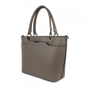 Geanta piele taupe inchis GF922