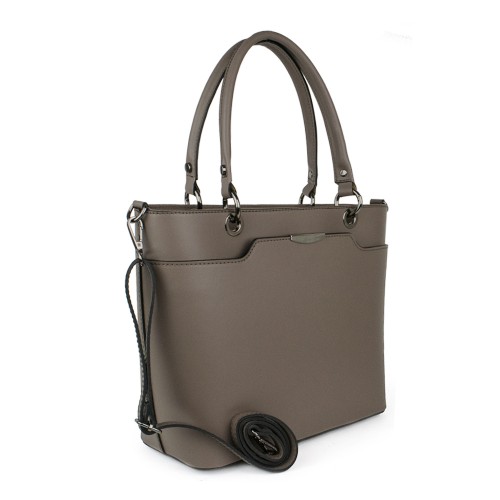Geanta piele taupe inchis GF922
