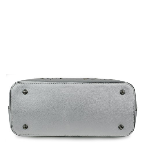 Geanta piele argintie imprimeu GF928