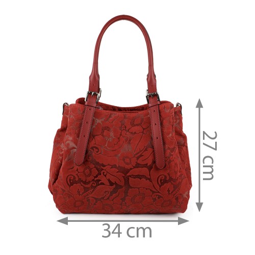 Geanta piele rosie imprimeu GF942