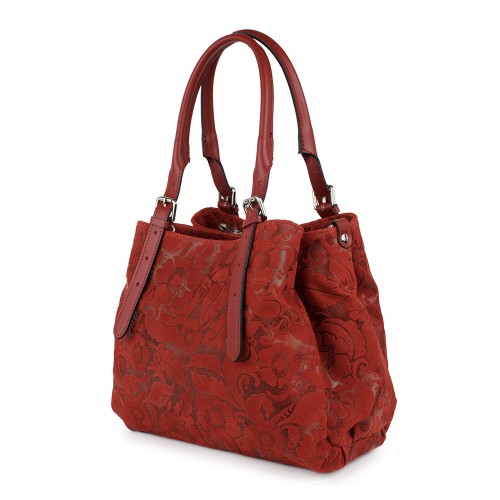 Geanta piele rosie imprimeu GF942