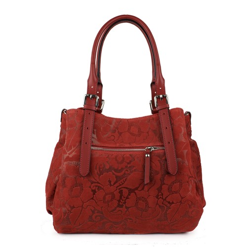 Geanta piele rosie imprimeu GF942
