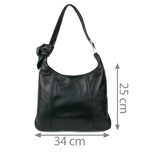 Geanta piele naturala neagra GF964