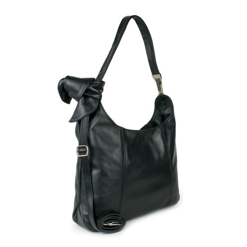 Geanta piele naturala neagra GF964
