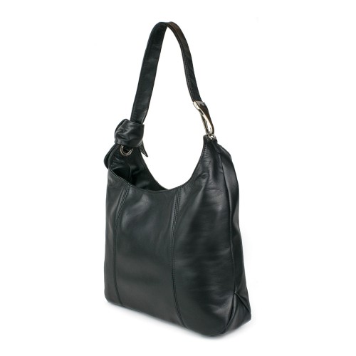 Geanta piele naturala neagra GF964