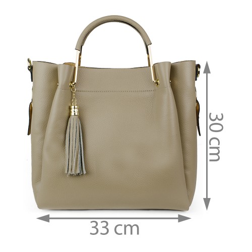 Geanta piele taupe GF966