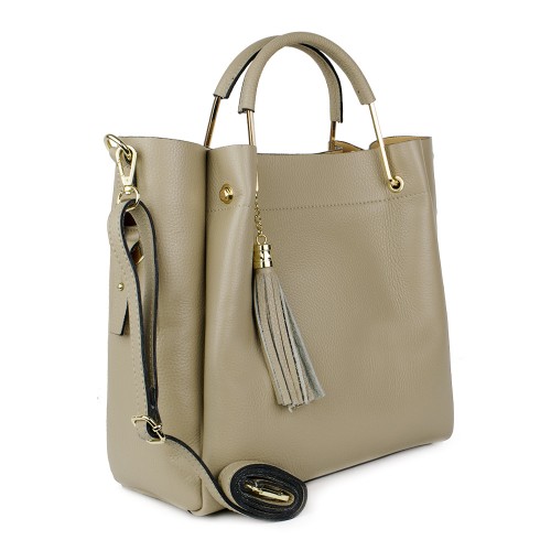 Geanta piele taupe GF966