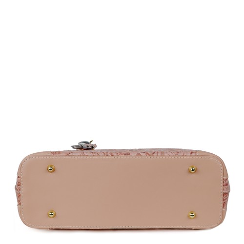 Geanta piele roz prafuit imprimeu GF968