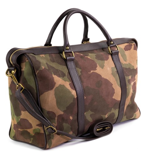 Geanta voiaj imprimeu camuflaj din piele GV010
