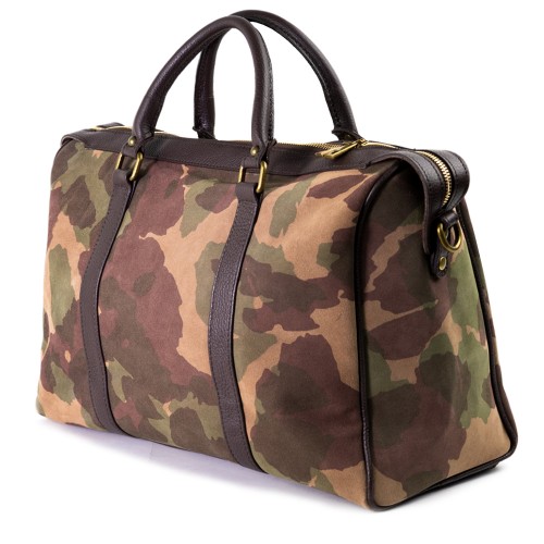 Geanta voiaj imprimeu camuflaj din piele GV010