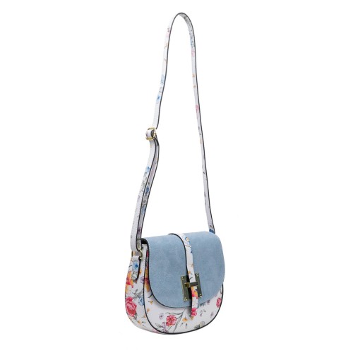 Gentuta piele alba imprimeu floral mare GF1670