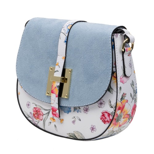 Gentuta piele alba imprimeu floral mare GF1670