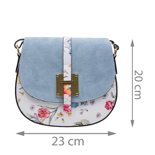 Gentuta piele alba imprimeu floral mare GF1670