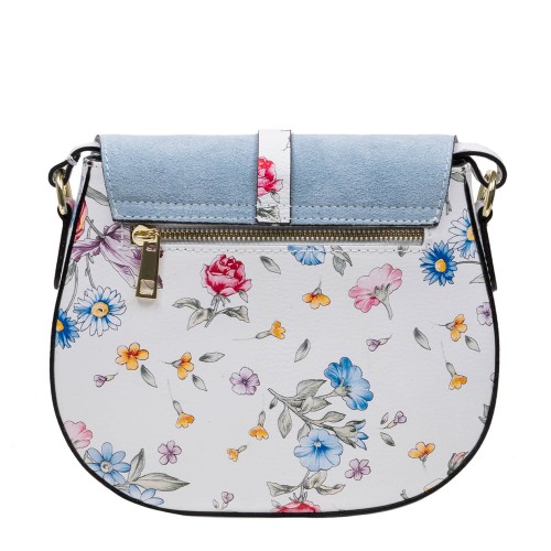 Gentuta piele alba imprimeu floral mare GF1670