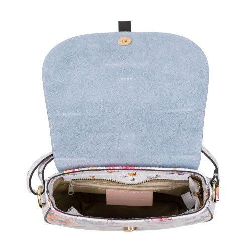 Gentuta piele alba imprimeu floral mare GF1670