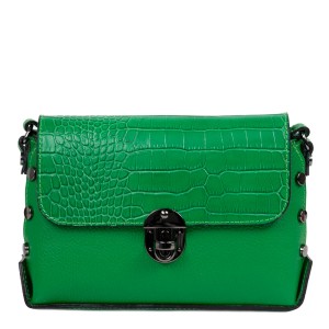 Gentuta piele verde cu imprimeu crocodil GF2472