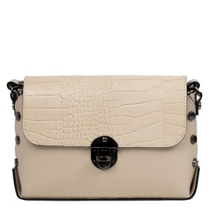 Gentuta piele bej cu imprimeu crocodil GF2473