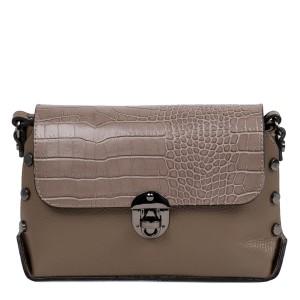 Gentuta piele taupe cu imprimeu crocodil GF2474