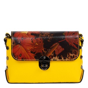 Gentuta piele galbena cu imprimeu animal print GF2487