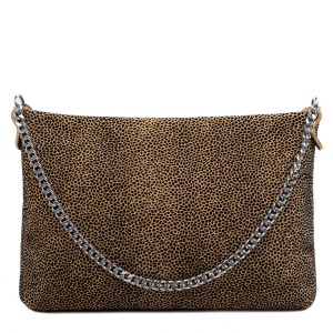 Gentuta piele tip plic crem cu imprimeu GF2921