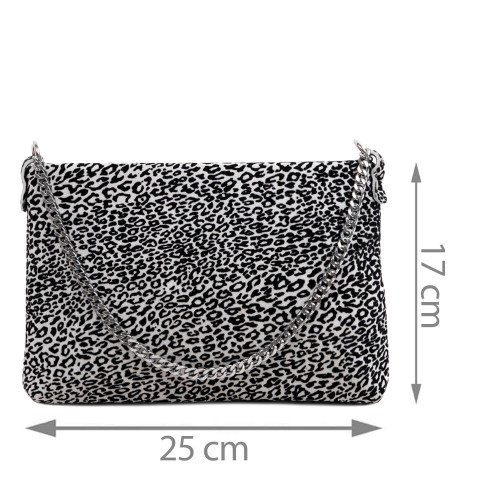 Gentuta piele tip plic negru/alb/ animal print GF2934