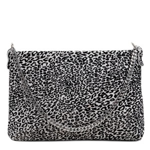 Gentuta piele tip plic negru/alb/ animal print GF2934