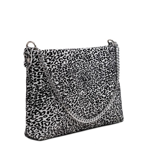 Gentuta piele tip plic negru/alb/ animal print GF2934