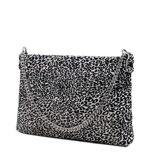 Gentuta piele tip plic negru/alb/ animal print GF2934