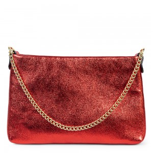 Gentuta piele tip plic rosu sidefat GF3074