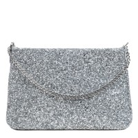 Gentuta piele tip plic cu glitter argintiu GF3082