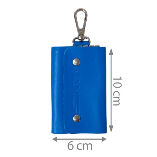 Port-chei din piele naturala albastru PC004