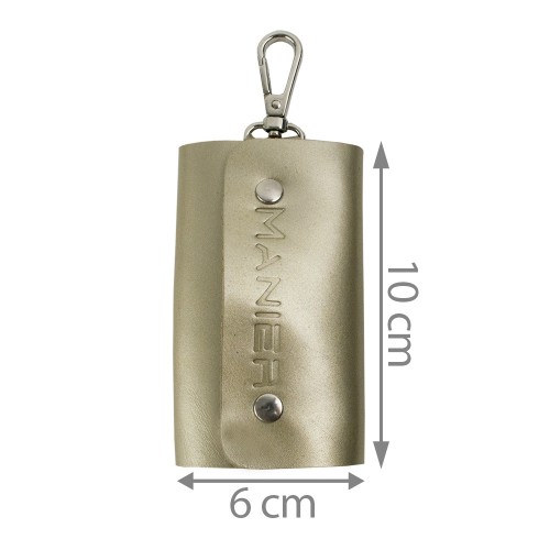 Port-chei din piele naturala gold PC009