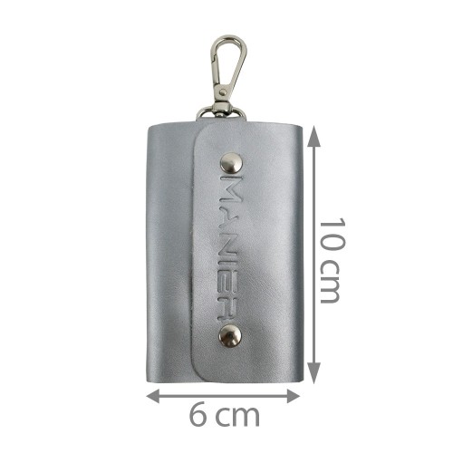 Port-chei din piele naturala silver PC012