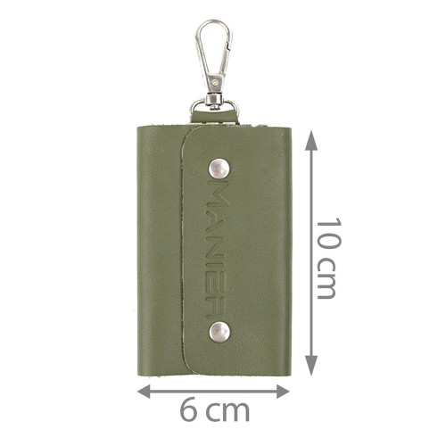 Port-chei piele verde kaki PC026
