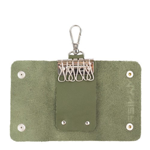 Port-chei piele verde kaki PC026