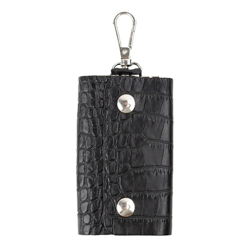 Port-chei piele neagra imprimeu crocodil PC038