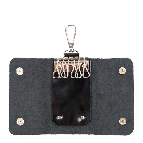 Port-chei piele negru lucios PC040