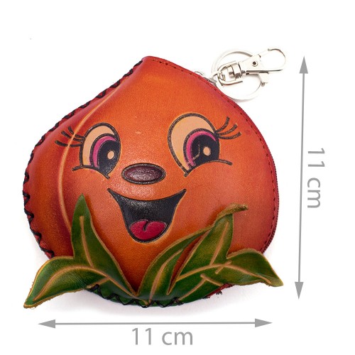 Port-monede piele naturala Capsuna-PM002