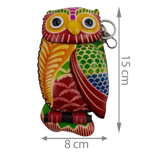 Port-monede piele naturala Bufnita PM031