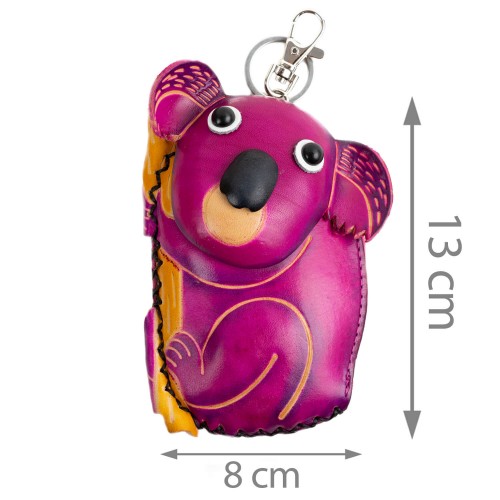 Port-monede piele Koala roz PM046